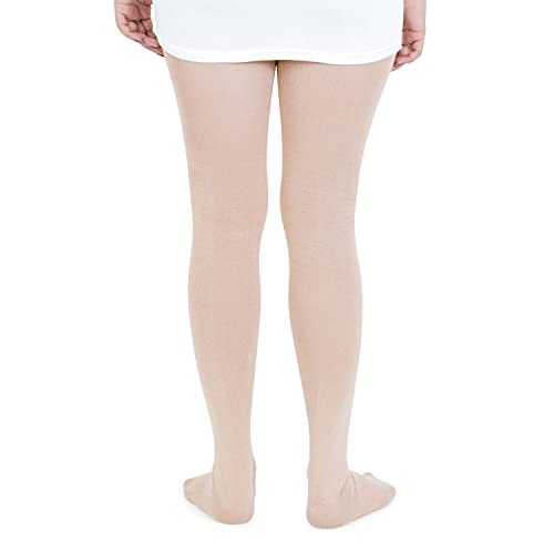 Image of Bonjour Plain Knitted Tights For Girls - Skin