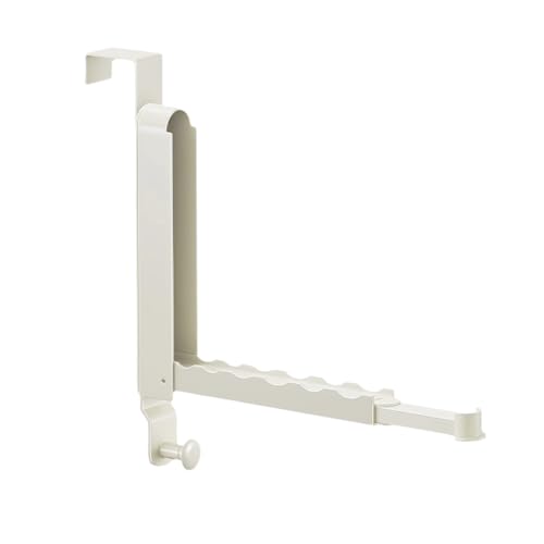 Kocusu Adjustable Over Door Hangers for Clothes with 6 Groves,Foldable Door Clothes Hanger,Back of Door Hooks,Door Coat Hanger,Over the Door Hanger for Bedroom,Coat,Bag,Cap,White