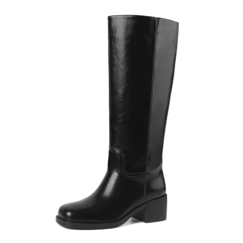 Image of Knee High Boots for Women Chunky Block Heel Tall Boots