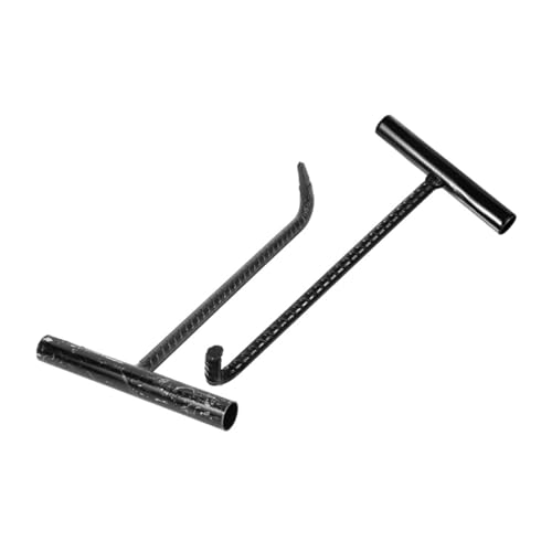VILLFUL 2pcs Manhole Cover Hook Lifting Hook Manhole Lid Lifter Lifting Tool T-Post Puller Manhole Lid Hook Manhole Lifter Manhole Puller T Post Puller Tool Hooks Pick Tool Heavy Duty Hook