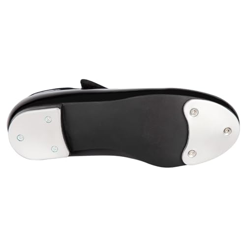 Tap Shoes for Girls & Toddler Girls | Easy Strap Black/Tan Dance Shoes | PU Leather Practice & Stage Shoes (Toddler/Little Kid/Big Kid Sizes 5-13)3