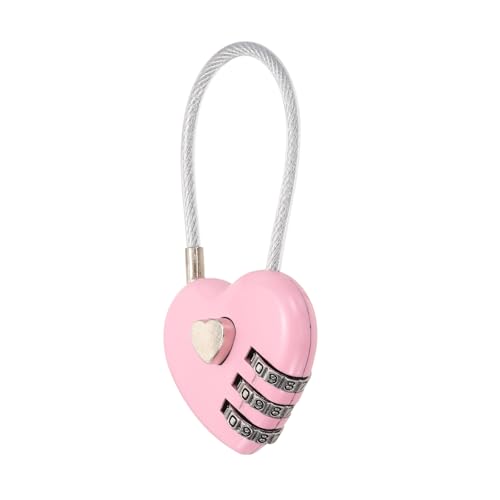 M METERXITY 1-Pack Combo Padlock Heart 3-Digit Password Pink