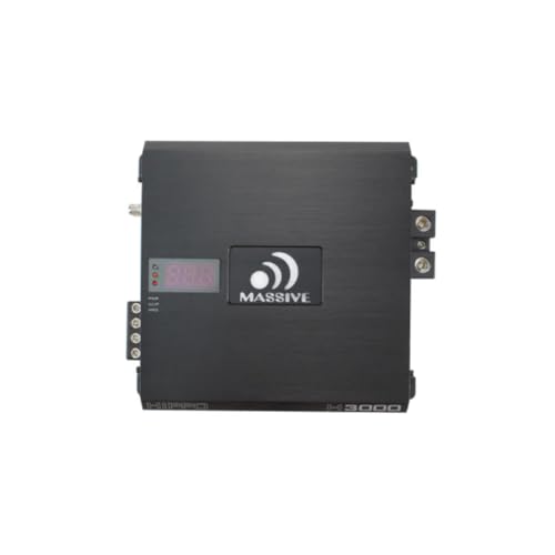 Image of Massive Audio H3000 | 3000W RMS 1-Ohm Monoblock - Class D Amp, High Power, Competition-Grade Bass, Dual Power Inputs & Protective Circuitry - Hippo Series Amplifier