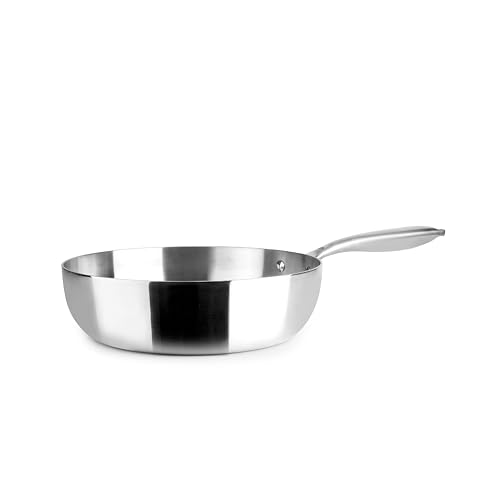 IBILI - Sartén Honda Tricapa Triply Natural 32 Cm, Acero inoxidable, Apto para induccion, sin...