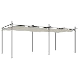 Pérgola Crema 589 x 292 x 230 cm con visera enrollable