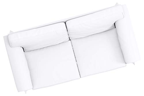 Image of HomeTown Market Heavy Cotton Ektorp Sofa Cover Replacement is Made Compatible for Ektorp Sofa Cover, 3 Seat Loveseat Or Armchair Slipcover Replacement (White Loveseat) | Heavy Duty Cotton Ektorp Two Seat Cover Replacement Only White Color