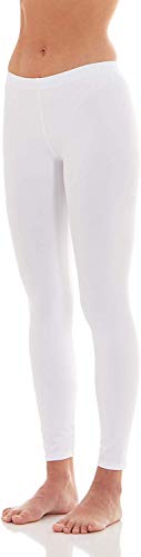 Bodtek Womens Thermal Underwear Pants Premium Long Johns Fleece Lined Base Layer Bottom (White, Small)