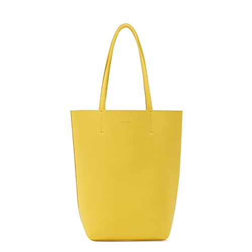 Sac à bandoulière femme cuir PU grande capacité jaune 30x9,5x29 cm