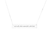 Not All Who Wander Are Lost Necklace // Not All Who Wander // Sterling Silver Bar Necklace