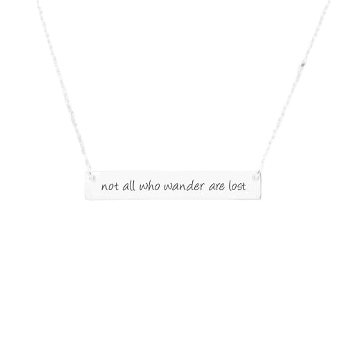 Not All Who Wander Are Lost Necklace // Not All Who Wander // Sterling Silver Bar Necklace