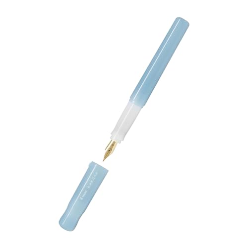 Image of Pilot Kakuno Fountain Pen Madoromi Color Series, Gold (Smiley Face) Fine Nib, Perfect for Beginners and Creative Expression, Light Blue, PFKA-1MDLBF