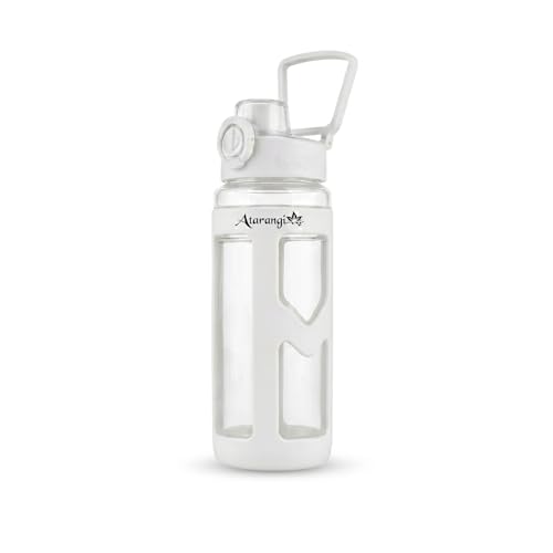 Image of Atarangi Round Kawaii Water Bottle 700ml for Kids | Leak Resistant Flip Top Lid | Rotatable Handle | Durable Plastic Drinking Bottle for School, Travel & Daily Use (White)