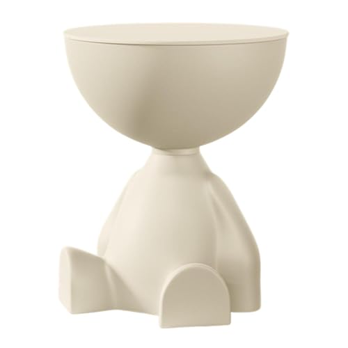 Colcolo Tavolino Late, Tavolini Bassi, 38 Cm Tavolino Rotondo, Moderno Tavolino Da Caffè a Forma Di Orso Creativo, Tavolino PUò Sopportare Circa 20 Kg, Bianco