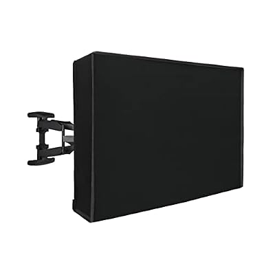 Waterproof Outdoor TV Cover 65-70 inch with Bottom, Thick Fabric, Dustproof and Weatherproof TV Cover with Remote Control Pocket, Black