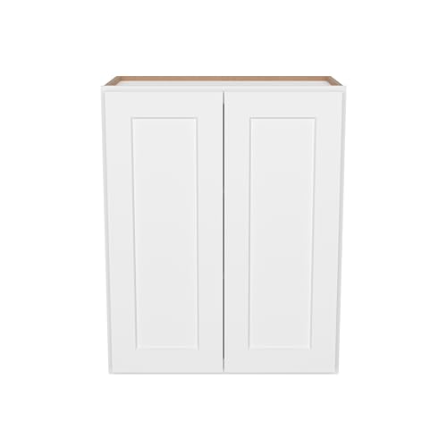 Image of Furinno Shaker Wall Kitchen Cabinet, Ready to Assemble, 12 D x 24 W x 30 H, White