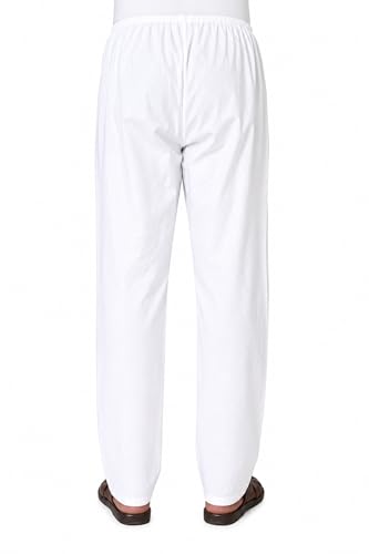 Image of White Cotton Pyjama for Men - 100% Pure Lucknowi Naada Pajama