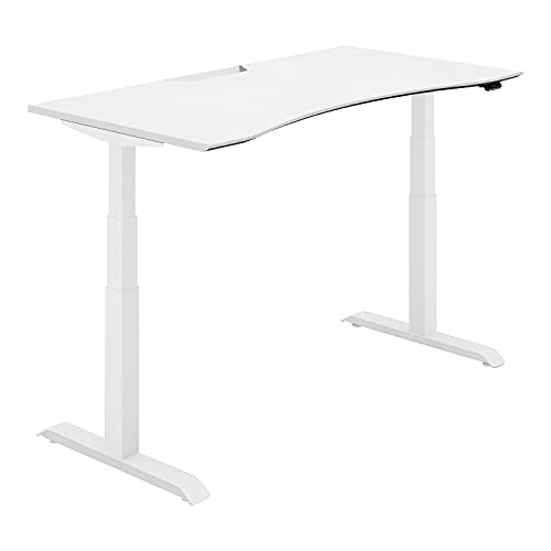 【メーカー配送・設置・組立】コクヨ シークエンス 電動式昇降デスク オフィスデスク ウイングテーブル フルスペックレバー 舟底エッジ スタンダードカラー ホワイト×ホワイト DSE-LWF1508F-SWPW2