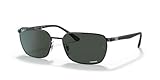 Ray-Ban Unisex RB3684CH Chromance Rectangular Sunglasses, Black/Polarized Dark Grey, 58 mm