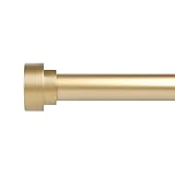 Gold Curtain Rods for Windows 48 to 84 Inch(4-7ft),1 Inch Diameter Heavy Duty Curtain Rods,Adjustable Curtain Rod,Modern Decorative Drapery Rods,Telescoping Window Curtains Rod 36-88',Brass Gold