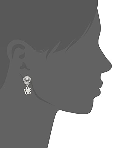 Image of Estele Rhodium Plated Floral Swing Earring for Women with Austrian Crystals