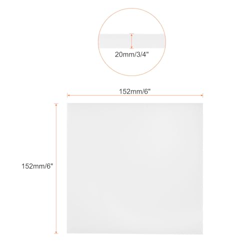 Image of 6 x 6 Inch UHMW Polyethylene Sheets, 3 /4 Inch Thick Ultra High Molecular Weight White Plastic Sheet [for Home, Industrial]