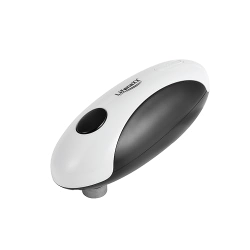Lifenaxx Apriscatole Elettrico LX-062 – Apriscatole Ricaricabile USB-C – Apertura Automatica con un Tocco – Taglio a Bordo Liscio – Magnete Integrato & Solleva-Coperchio – Design Compatto