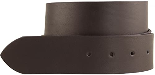 BELTINGER Ceinture en cuir de vachette sans boucle 4,5 cm | Ceinture en jean pour femmes hommes 45mm | Ceinture large en cuir | Marron 130cm