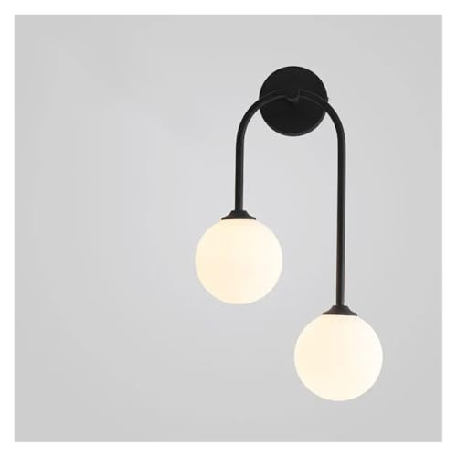 Luz interior de doble bola de cristal negra contra zonas oscuras en escaleras