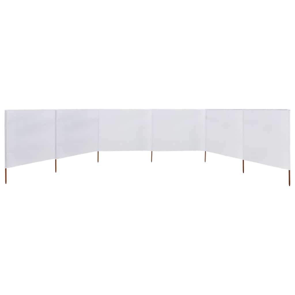 Paravent de Camping Extérieur 3 Panneaux Brise-Vent Pliable 400 x 120 cm, Abri de Jardin en Textile Non Tissé avec 4 Poteaux en Bois de 150 cm, Blanc