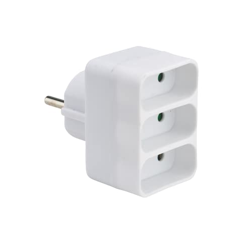 Debflex 714620 - Toma de corriente triple de fachada (2P 6 A), color blanco Cover