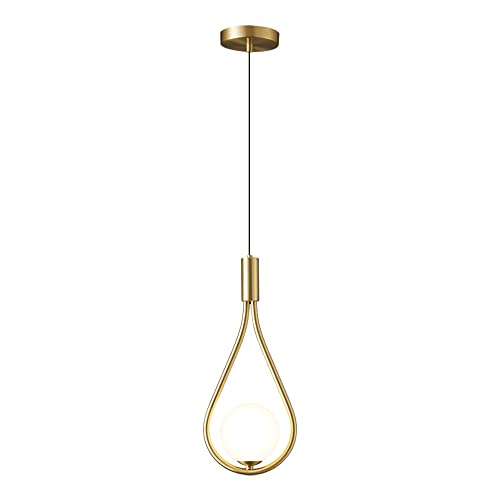 Luminaire suspendu en cuivre et verre nordique pour chevet et bureau