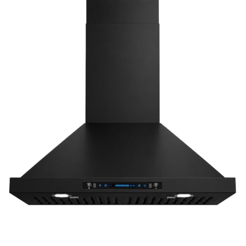 JOCO 30 Inch Black Wall Mount Range Hood 900 CFM Gesture Touch Remote