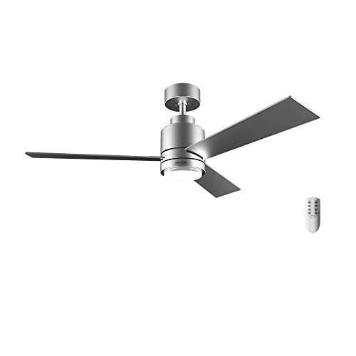 Cecotec Ventilador de Techo con Luz EnergySilence Aero 4850 Style Steel. 30 W, Diámetro 48' con 3...