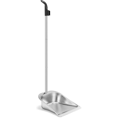 Yangbaga Dust Pans with Long Handle - 35”Heavy Duty Metal Upright Stand Up Dustpan - Long Handled Stand Up Dustpans - Best Dustpans for Home/Lobby/Shop/Garage/Yard Cover