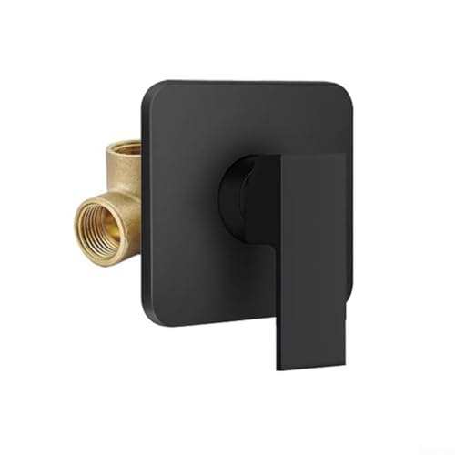 HpLive Miscelatore per doccia a incasso, montaggio a parete, miscelatore monocomando, in ottone, per bagno, 120 x 120 mm (nero)