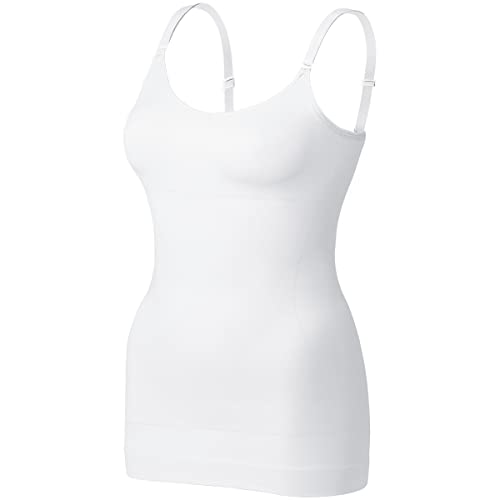 VVX Womens Shapewear for Women Tummy Control Tank Top Body Shaper Seamless Compression Camisole Tops （1pk White XL）