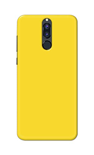 Image of Printed Hard Back Cover Case for Huawei Mate 10 Lite | Huawei Nova 2i | Honor 9i Back Cover (Plain Yellow) -1803