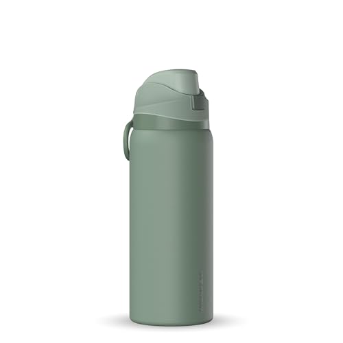 Hydrapeak Oasis 32 oz Water Bottle with Chug Lid, Stainless Steel Insulated Water Bottle For Men and Women, Sage Leaf