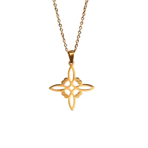 Collier nœud de sorcière et croix celtique pendentif amulette vintage homme femme