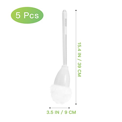 Tofficu 5Pcs Toilet Bowl Brush Soft Swab Toilet Brush Toilet Scrubber Cleaning Brush Dead Corner Cleaners Toilet Bowl Mop For Home Washroom Bathroom Accessories （White） #TOP5