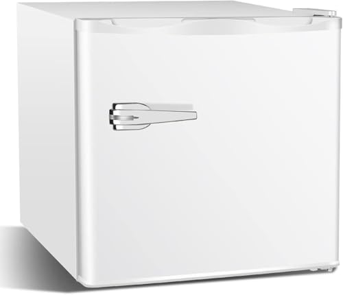 "Antarctic Star 1.2 Cu.Ft Mini Upright Freezer, Compact Refrigerator with Adjustable Thermostat & Removable Shelves, Freestanding Small Freezer for Home Kitchen Office Garage, White "
