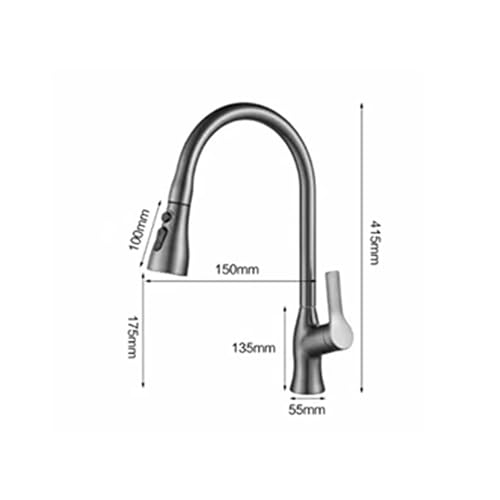 Robinet de cuisine flexible noir contre les éclaboussures évier rotatif 360°