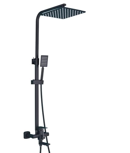 Ensemble de douche noir mat complet pour robinetterie de salle de bain contemporaine