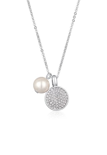 Collier plaquette argent perle et cristaux pour illuminer vos journées