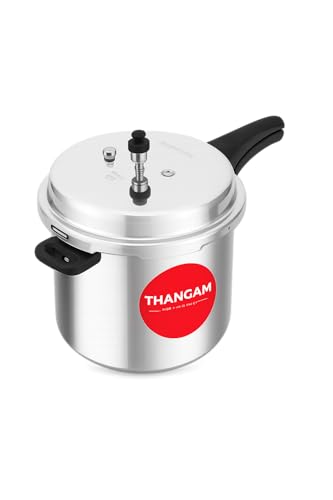 Image of Thangam 12 Litre Aluminium Pressure Cooker | Heavy Gauge Cooker for Gas Stove | Durable Virgin Aluminium Body | Fast Cooking Silver Kitchen Cookware