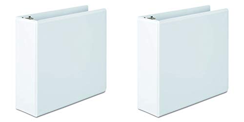 Wilson Jones 3 Inch 3 Ring Binder, Basic Round Ring View Binder, White, 2 Pack