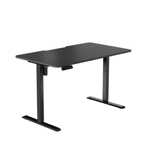 LeetDesk Entry Gaming Tisch – Elektrisch höhenverstellbarer Gaming Schreibtisch und PC Tisch – Ergonomischer Gaming Desk für Gamer – Schwarz, 120 x 70 cm - Gamingtisch