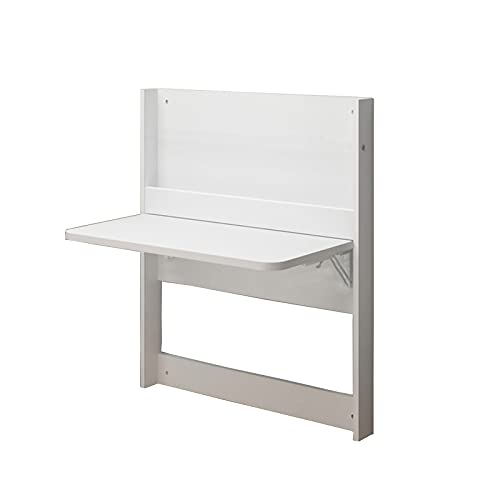 Coiffeuse 2 en 1 murale blanche avec tiroir et étagère - 2