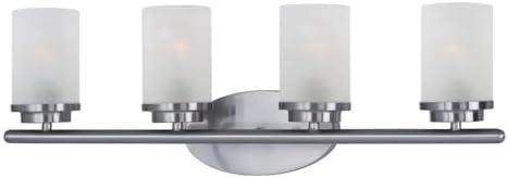 Maxim Corona-4 Light Contemporary Bath Vanity in Contemporary style-26.25 Inches Wide by 9 inches high-Satin Nickel Finish-Fro