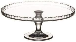 Pasabache Large 32cm Glass Cake stand on pedestal,White